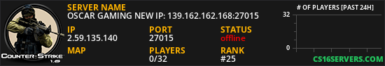 OSCAR GAMING NEW IP: 139.162.162.168:27015